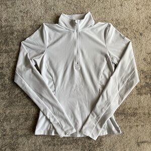 Alo Yoga Alosoft 1/2 Zip Rapid Pullover White Athletic Long Sleeve Yoga Top